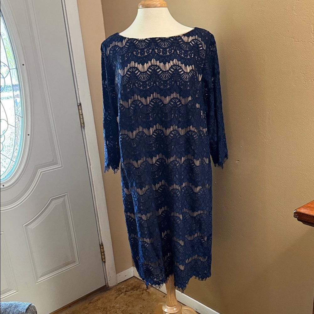 Jessica Howard Midnight Blue Lace Dress